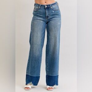 Judy Blue Raw Hem High Waist Column Straight Jeans
